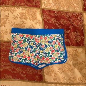 Mini Boden floral swim shorts, girls size 9/10